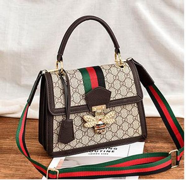 

designer handbags new fashion large-capacity bee bag atmosphere luxury handbag small square bag wild tide shoulder diagonal handbag