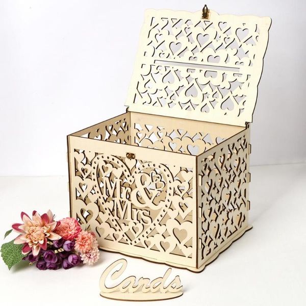 

creative diy wedding gift card box container wooden money box beautiful wedding birthday party decoration supplies