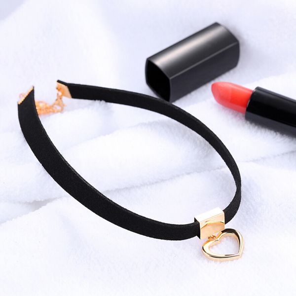 

2019 women love choker necklace stretch velvet classic gothic tattoo jewelry collares de moda 2019 naszyjnik 3045#1, Golden;silver