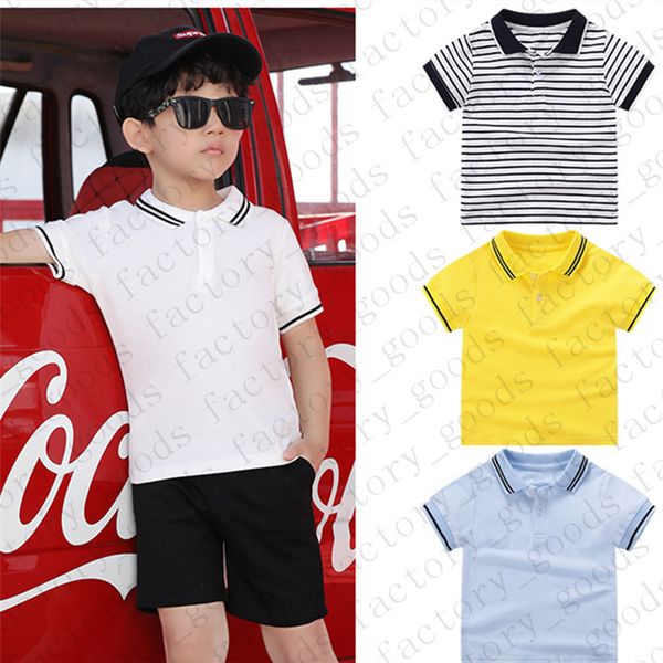 

kids solid color tees striped polos t shirt kids t-shirt summer short sleeve sports casual tees fashion boys girls t shirts cz311, Blue
