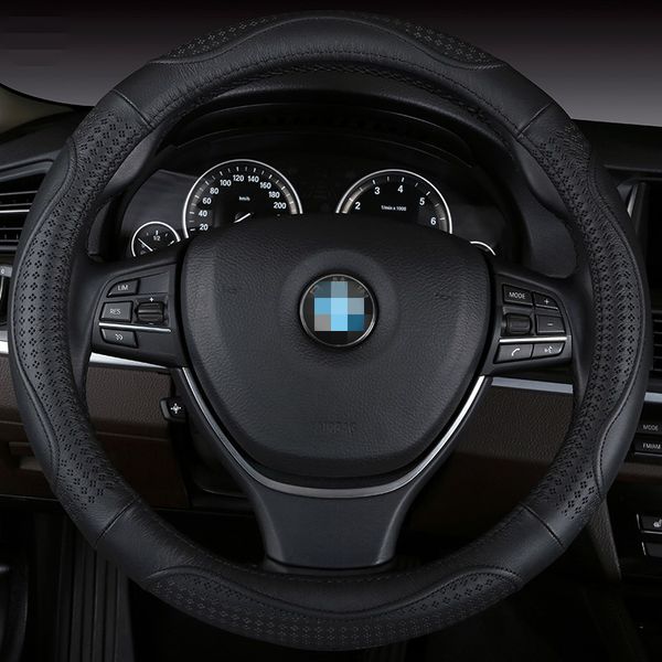 

car steering wheel cover genuine leather size 38cm for lada vw etc. 98% cars
