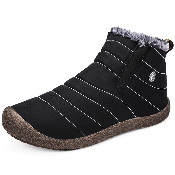 

2019 fashion winter men boots waterproof comfortable snow boots fur warm winter ankle shoes men footwear male lightweight, Black