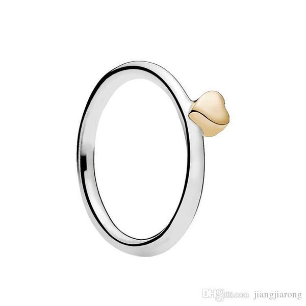 

pr08 yellow peach heart relief size 6-9 big brand 925s silver ring diamond sell single lover christmas gift pandor ring