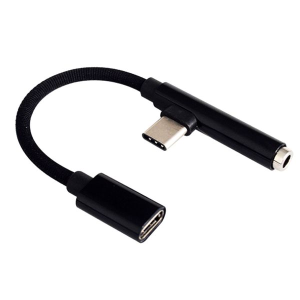 

90 angle type c male to female 3.5mm audio adapter cable converter