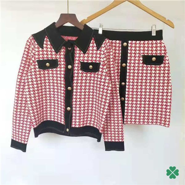 

2020 spring summer short sleeve knitted letter coat and for womens fashion knitted skirts 2 pieces sets, White