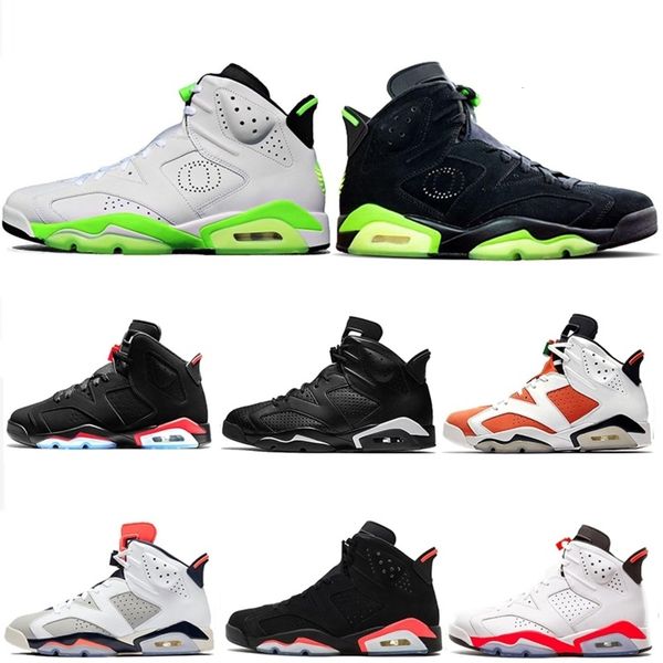 

new 6 6s bred black white green basketball shoes mens tinker unc black cat infrared red carmine trainers designer sports sneakers size 13