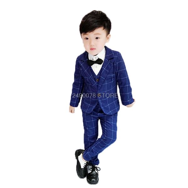 

цветочные мальчики костюм для венчаний джентльмена детей формальной tuxedos prince blazer куртка дети performance платье партия костюм, Blue