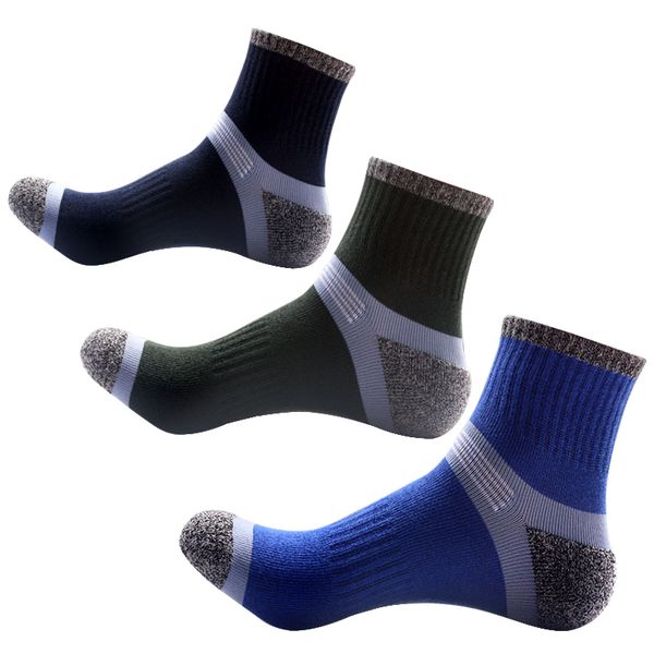 

3 pairs cotton man socks compression breathable socks boy contrast color standard meias good quality elasticity sheer work, Black