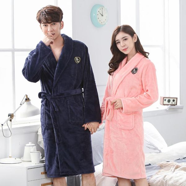 

v-neck sleepwear full sleeve solid colour home dressing gown intimate lingerie bathrobe gown for men&women plus size 3xl, Black;brown
