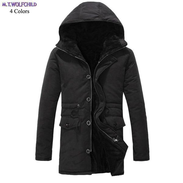

mens coats 2018 winter mens long sleeve hooded thick coats casual zipper warm clothing outerwear fashion 2xl, Black