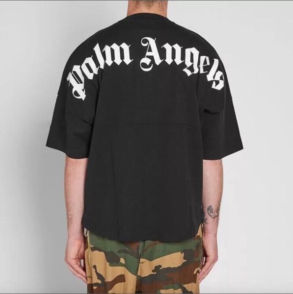 

2019 лучший Palm Angels футболка Письмо печати Мужчины Женщины футболка хип-хоп Palm Angels Clo