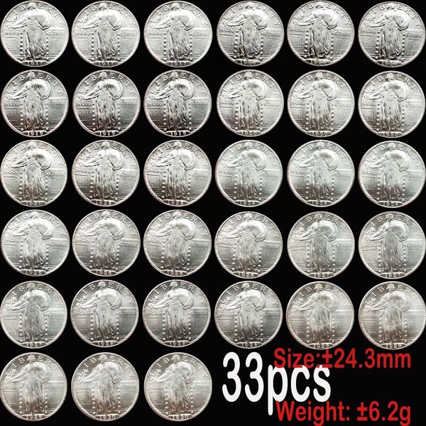 

33pcs usa bright coins 1917-1930 copy standing liberty quarter coin art collectible