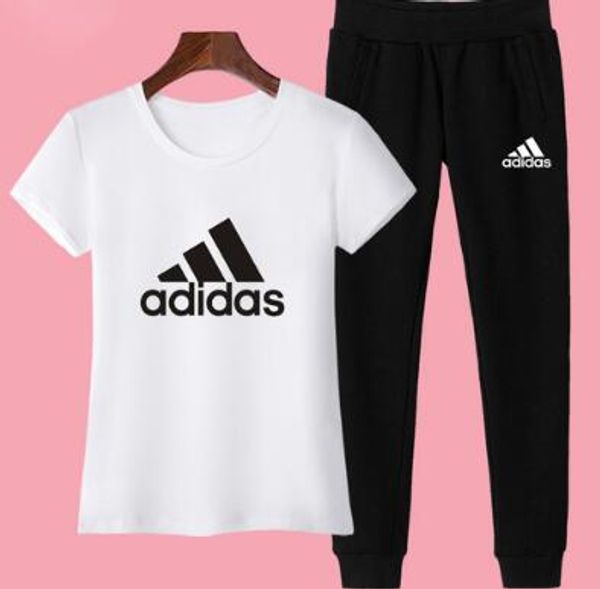 

Новый летний хлопковый спортивный костюм 2019 года женская корейская футболка с ко