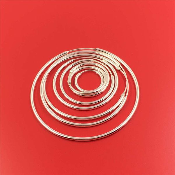 

exaggerated personality 925 sterling silver big hoop earrings for women round circle earrings brand jewelry 2020, Golden;silver