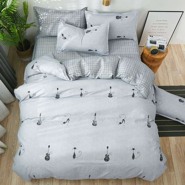 

1or2 person duvet cover fashionable skin-friendly ab side 2/3 /4pcs no quilt duvet cover + flat sheet + pillowcase