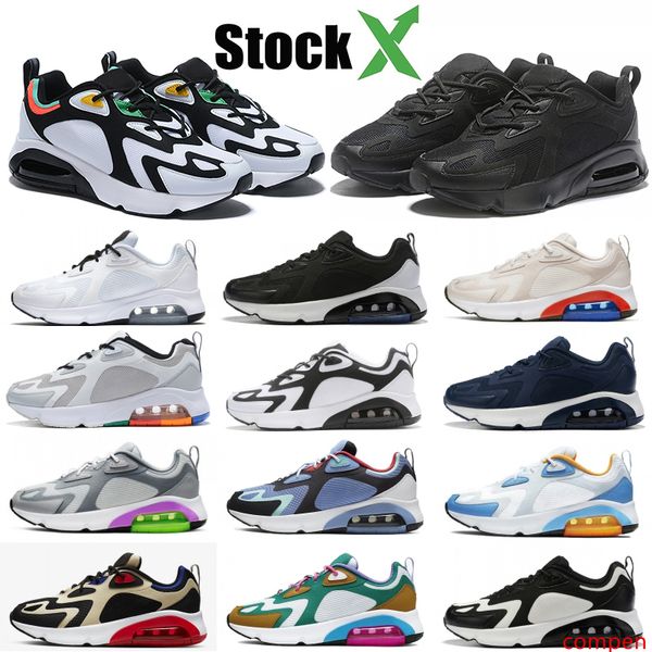 

new arrival 200 running shoes triple black white desert sand royal blue orange mystic green university red mens womens designer sneakers