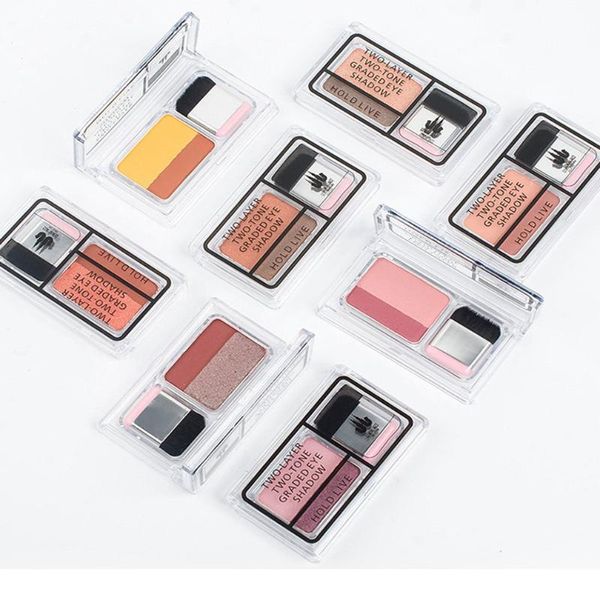 

hold live lazy two-color eye shadow double gradient eye shadow disc 3 seconds pearl with brush hl177