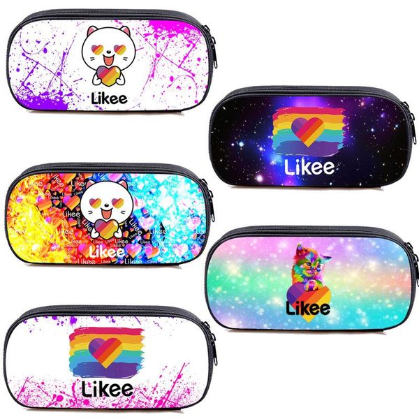 

likee 1 (like video)" pencil case women russia 3d print likee pencil box cosmetic cases makeup bag zipper school supplies girls