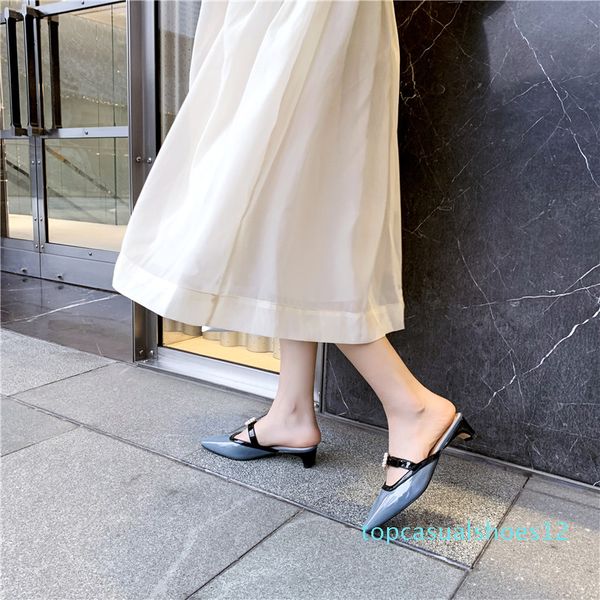 

verconas 2020 woman sandals kid suede woman pumps metal decoration round toe square heels/high heels shoes t12, Black