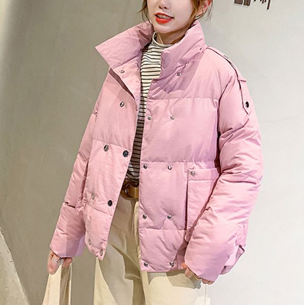 

abrigos mujer invierno 2019 new zipper parka short cotton-padded jacket warm winter jacket women solid winter coat womens#y2, Black