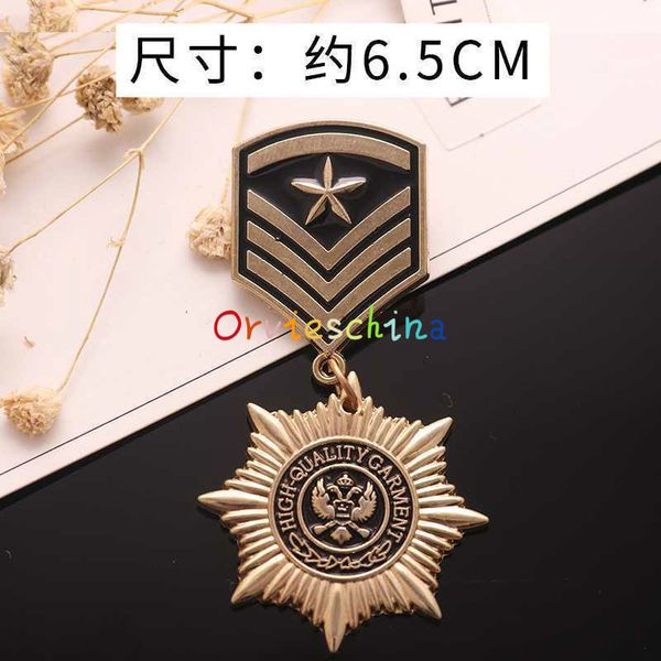 

2020 designer brooch fashion british flag british retro crown alloy five-pointed star badge brooch badge male and female jewelry, Gray