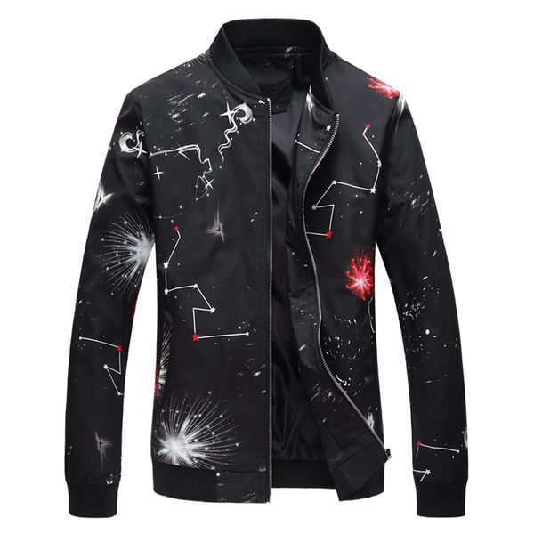 

jacket men print fitness stand collar bomber coat fashion casual outwear male coat slim baseball jackets new large size m-6xl, Black;brown