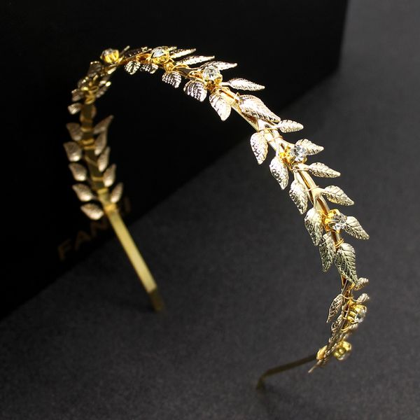 

women leaves plant hairbands alloy korean fahsion hair jewelry ladies hair accessories headbands female band headwear, Golden;white