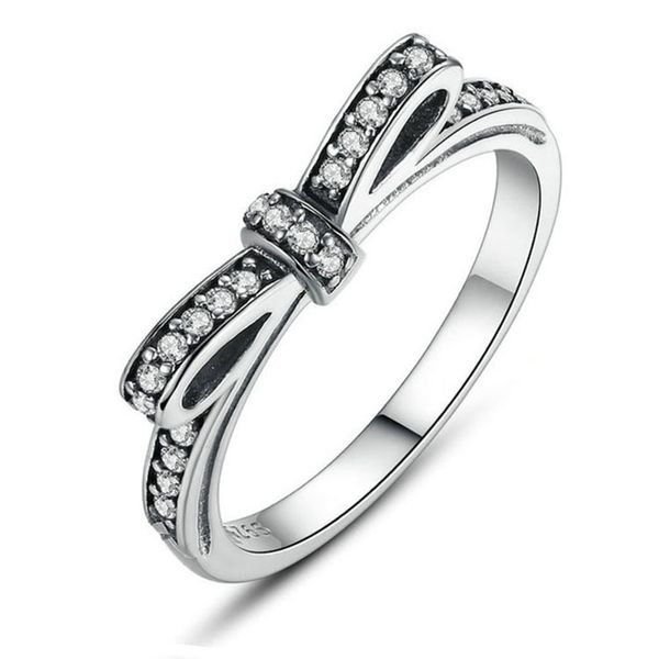 

2020 sell zr33 pan bow ring for women and man usa size 6-9 big brand 925s silver ring diamond inlaid sell single lover