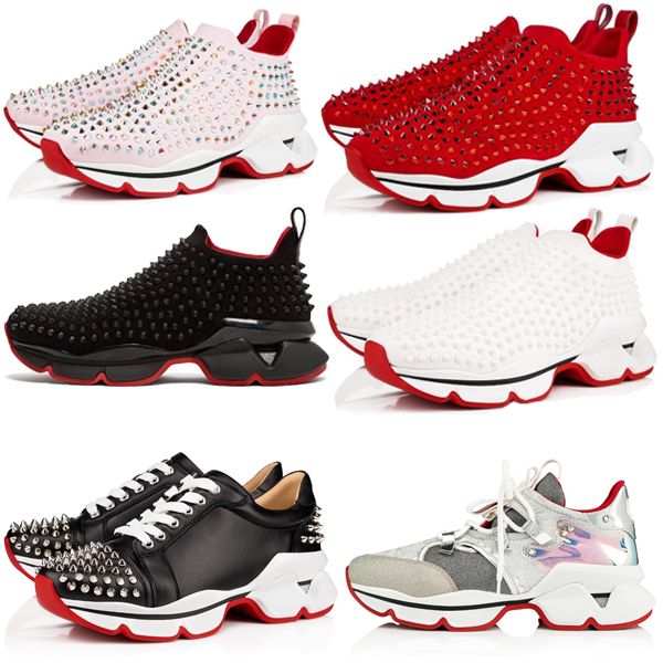 

high Designer for Mens Red Bottoms Shoes Christian Bottom Louboutin Krystal Spike Sock Luxury Donna men Wave Runner women Sneakers