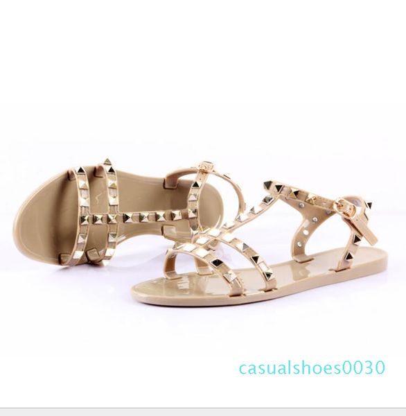 

новй 2018 женина ление андалии заклепки болой баном венамки би sandalias feminina, Black