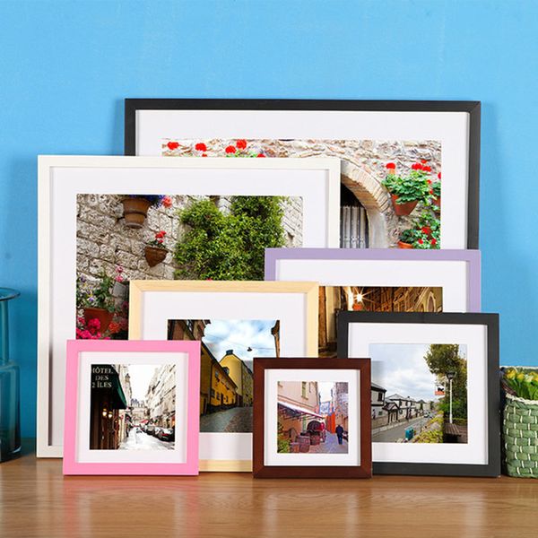 

solid color wooden square p frame picture frames deskwall hanging function morden style picture decorated holder