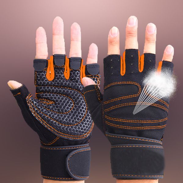

weightlifting men/women half finger gloves gym workout training bodybuilding gloves dumbbell fitness half finger hand protector