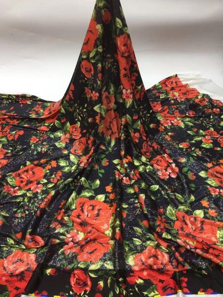 

unique jianxi.c-126807 sequins african embroidered lace fabric beautiful flower lace fabric, Pink;blue