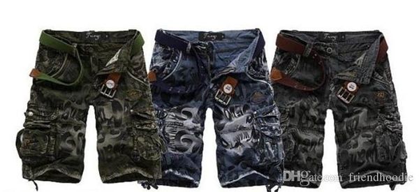 

shorts pants with pockets fashion designer summer male clothing camouflage leopard mens, Blue