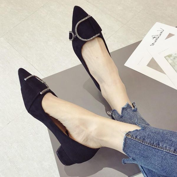 

чистка женская 2019 новый стиль женская обувь весна корейский стиль черный совет в высоких каблуках рукотворная алмазный chunky-heel lo, Black