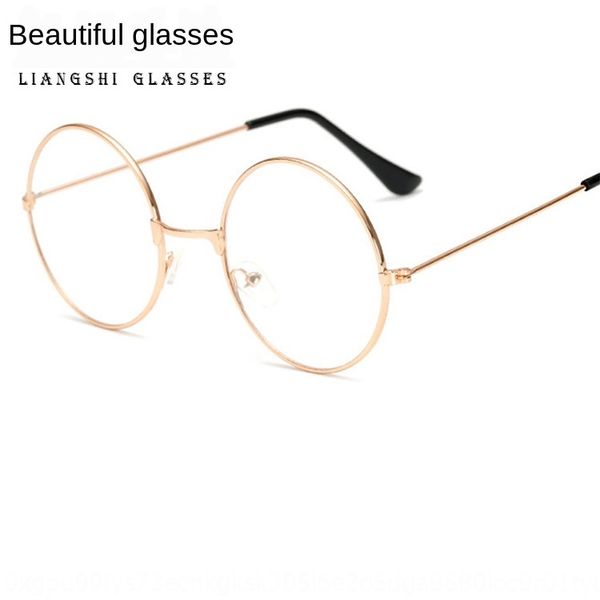 

anti-blue round metal art plain fashion glasses frame myopia glasses frame, Silver