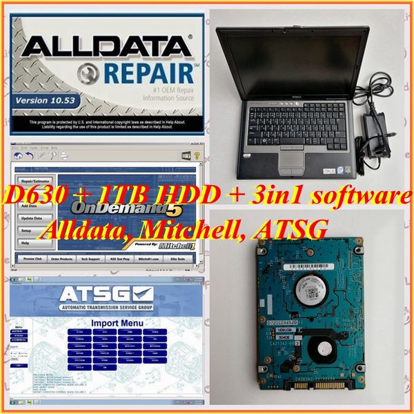 

alldata and mitchell software alldata 10.53 + mitchell on demend 2015 + atsg 2012 3 in 1tb hdd installed well on d630 lap4g