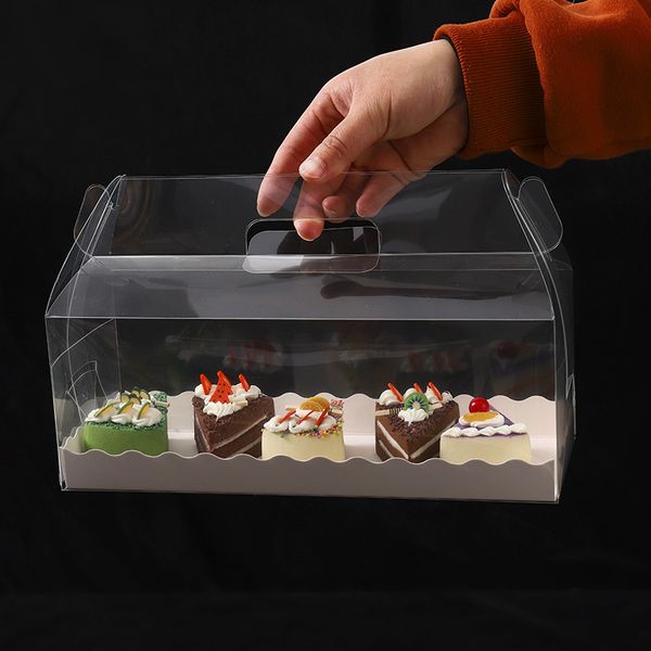 3 Размера Высокого качества Clear прозрачная упаковочная коробка с картоном лоток запеченного печенья подарка дня рождения торта коробка LX1852