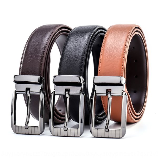 

leather tail clip pin buckle casual youth men's leather tail clip pin buckle belt casual men's youth belt, Black;brown