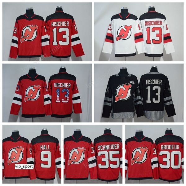 

Nico Hischier Jersey 13 Ice Hockey 100th Anniversary USA Flag New Jersey Devils Jerseys 9 Taylor Hall 30 Martin Brodeur 35 Cory Schneider