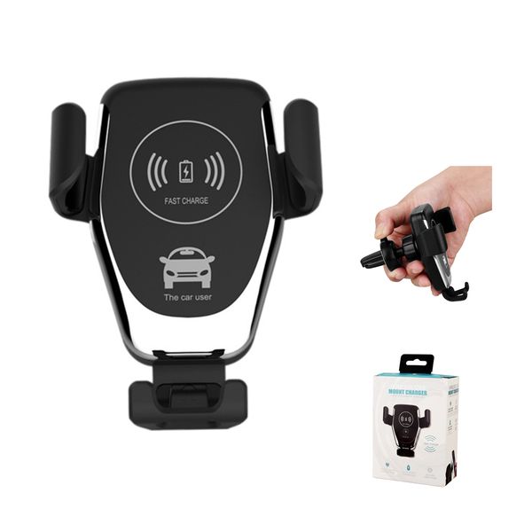 

10w car wireless charger qi fast charger car mount air vent phone holder for iphone samsung all qi devices with retail box
