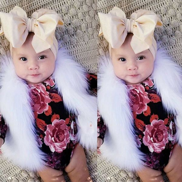 

baby kids girl winter warm faux fur vest waistcoat outerwear coat jacket 0-5t, Blue