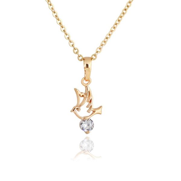 

lovely white dove zircon lady necklace pendant clavicle chain d0515, Silver