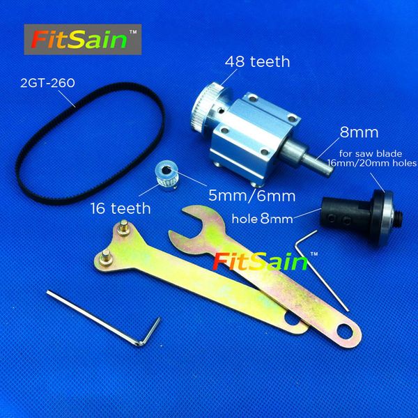 

fitsain-mini table saw for motor shaft 3.17/4/5/6/6.35mm 4" 100mm saw blade hole 16mm/20mm 2gt belt spindle cutting saws pulley