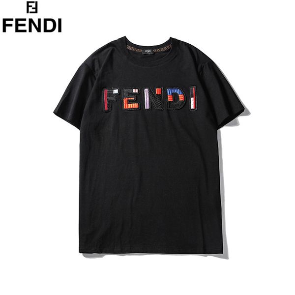 

men's t-shirt short sleeve summer embroidered round neck neck casual luxury print hip hop short sleeve 07, White