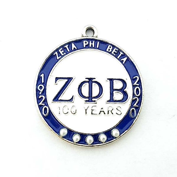 

sorority greek zeta phi beta zpb 1920 2020 100 year charm pendant for member souvenir bracelet necklace making, Bronze;silver