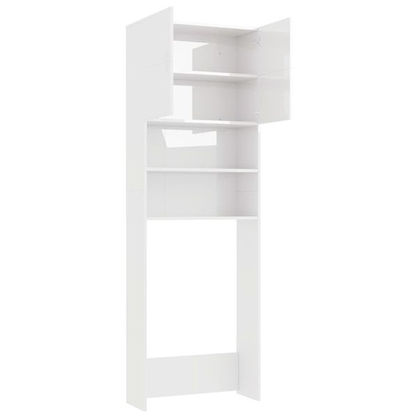 

polished white washing machine cabinet 64x25.5x190 cm living room furniture
