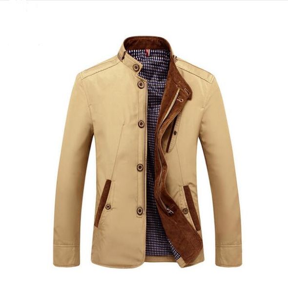 

fashion-2019 new arrival spring autumn men casual jacket business stand collar outwear men coat size -4xl dropshipping, Black;brown