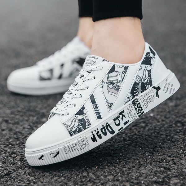 

2019 men casual canvas shoes fashion print sneakers summer trainers leisure shoes men's flats slip chaussures pour hommesl14, Black