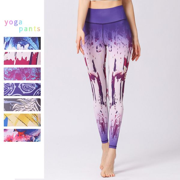 

yoga pants print women gym leggings training pants sport leggings workout tights running seamless sports wear tights, White;red